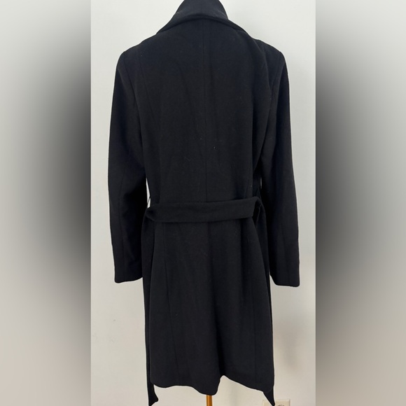 Cole Haan Women's Signature Wool Blend Wrap Coat Black Size 12 - Picture 9 of 16